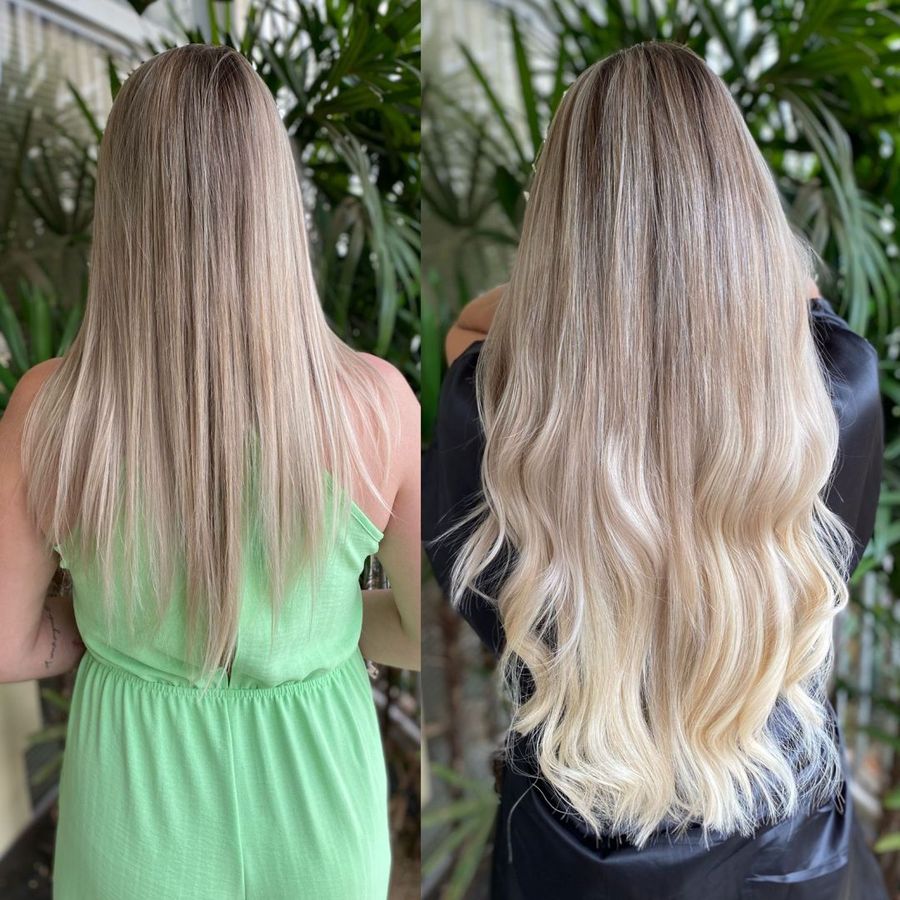 Antes e depois com mega hair da +Cabelo, 1